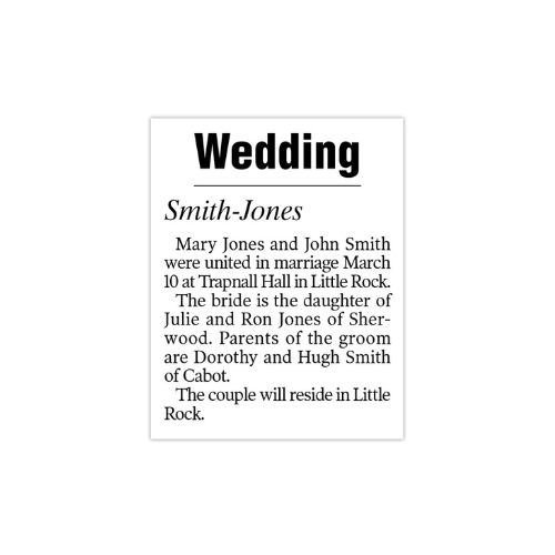 Basic Wedding Announcement (no photo)