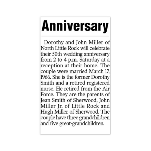 Deluxe Anniversary Announcement – no photo ($75)