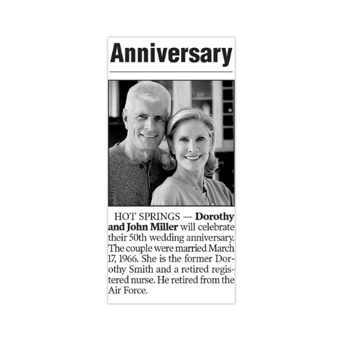 Basic Anniversary Announcement with full-column photo ($50)