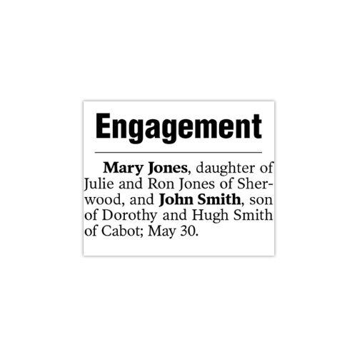 Basic engagement announcement (no photo)