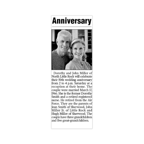 Deluxe Anniversary Announcement with photo ($100)